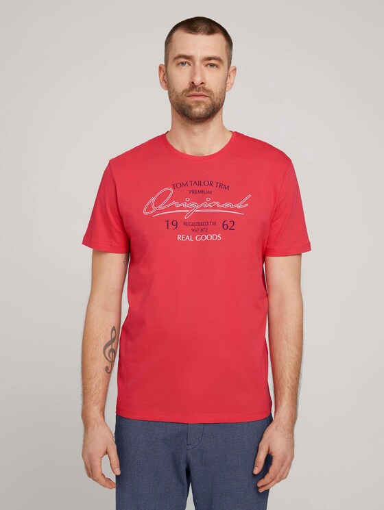 T-Shirt mit Print - Männer - Plain Red T-Shirt mit Print - Männer - Plain Red - 1 - TOM TAILOR