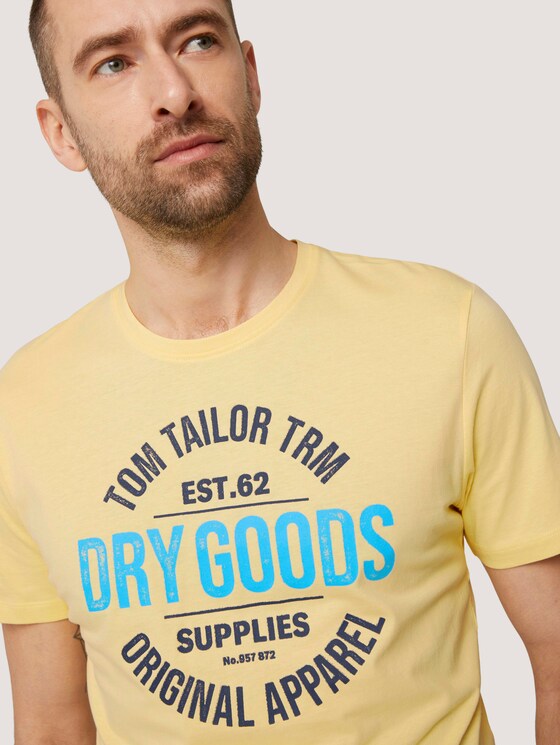 T-Shirt mit Print - Männer - pale straw yellow T-Shirt mit Print - Männer - pale straw yellow - 9 - TOM TAILOR