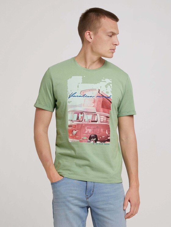 Print T-Shirt mit Bio-Baumwolle - Männer - light mint green Print T-Shirt mit Bio-Baumwolle - Männer - light mint green - 1 - TOM TAILOR