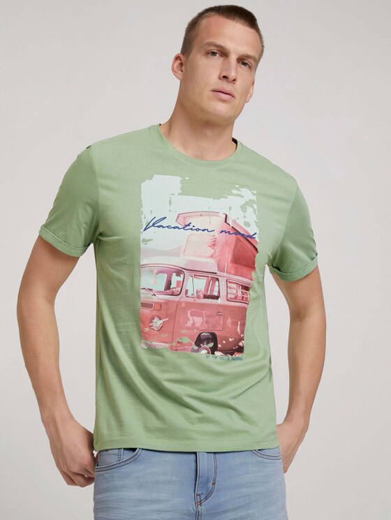 Print T-Shirt mit Bio-Baumwolle - Männer - light mint green Print T-Shirt mit Bio-Baumwolle - Männer - light mint green - 5 - TOM TAILOR