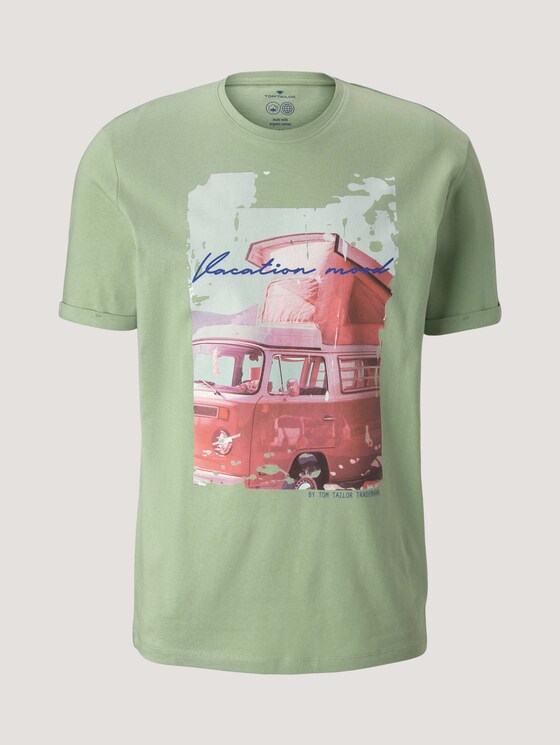 Print T-Shirt mit Bio-Baumwolle - Männer - light mint green Print T-Shirt mit Bio-Baumwolle - Männer - light mint green - 7 - TOM TAILOR