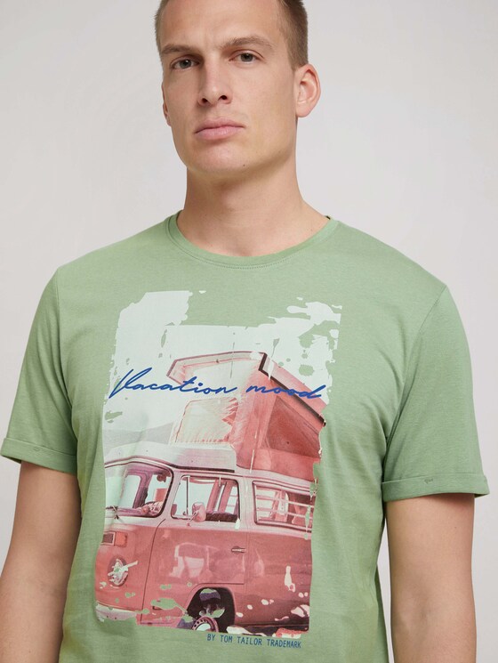 Print T-Shirt mit Bio-Baumwolle - Männer - light mint green Print T-Shirt mit Bio-Baumwolle - Männer - light mint green - 9 - TOM TAILOR