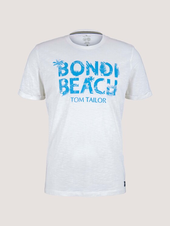 Print T-Shirt mit Bio-Baumwolle - Männer - Off White Print T-Shirt mit Bio-Baumwolle - Männer - Off White - 7 - TOM TAILOR