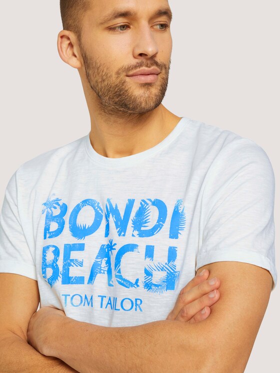 Print T-Shirt mit Bio-Baumwolle - Männer - Off White Print T-Shirt mit Bio-Baumwolle - Männer - Off White - 9 - TOM TAILOR