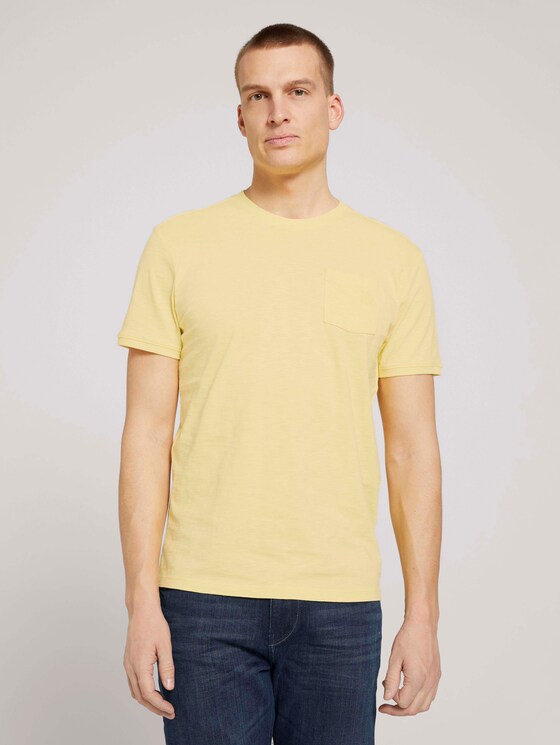 T-Shirt aus Bio-Baumwolle - Männer - pale straw yellow T-Shirt aus Bio-Baumwolle - Männer - pale straw yellow - 1 - TOM TAILOR