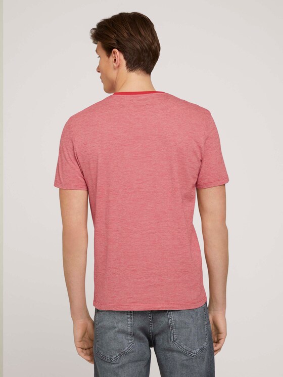 Gestreiftes T-Shirt mit Print - Männer - powerful red yarn dye stripe Gestreiftes T-Shirt mit Print - Männer - powerful red yarn dye stripe - 2 - TOM TAILOR
