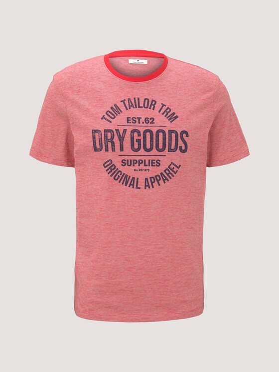 Gestreiftes T-Shirt mit Print - Männer - powerful red yarn dye stripe Gestreiftes T-Shirt mit Print - Männer - powerful red yarn dye stripe - 7 - TOM TAILOR