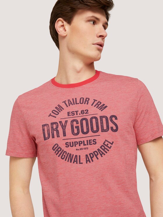 Gestreiftes T-Shirt mit Print - Männer - powerful red yarn dye stripe Gestreiftes T-Shirt mit Print - Männer - powerful red yarn dye stripe - 9 - TOM TAILOR