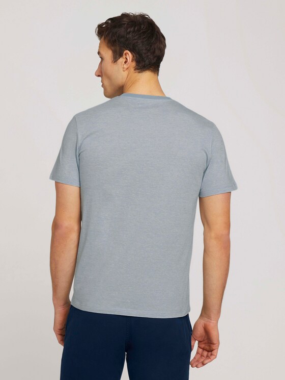 Gestreiftes T-Shirt mit Print - Männer - lightblue white stripe Gestreiftes T-Shirt mit Print - Männer - lightblue white stripe - 2 - TOM TAILOR