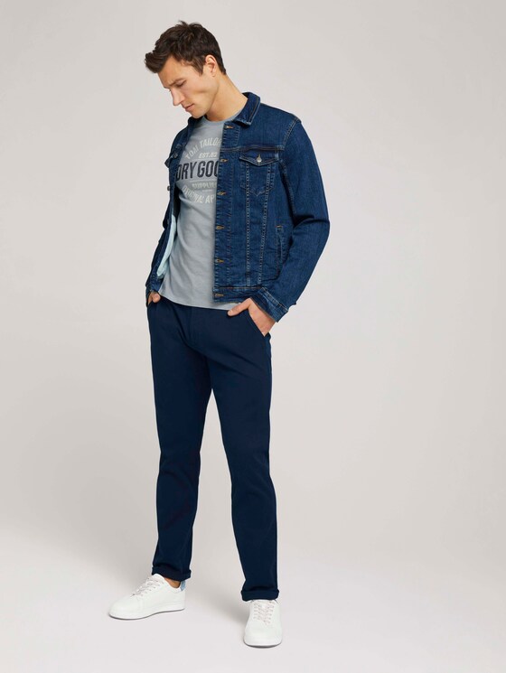 Gestreiftes T-Shirt mit Print - Männer - lightblue white stripe Gestreiftes T-Shirt mit Print - Männer - lightblue white stripe - 3 - TOM TAILOR