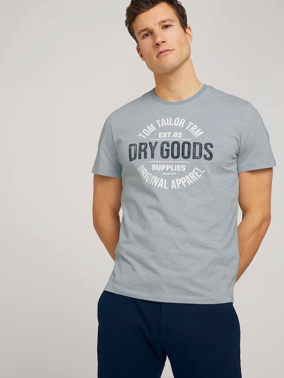Gestreiftes T-Shirt mit Print - Männer - lightblue white stripe Gestreiftes T-Shirt mit Print - Männer - lightblue white stripe - 5 - TOM TAILOR