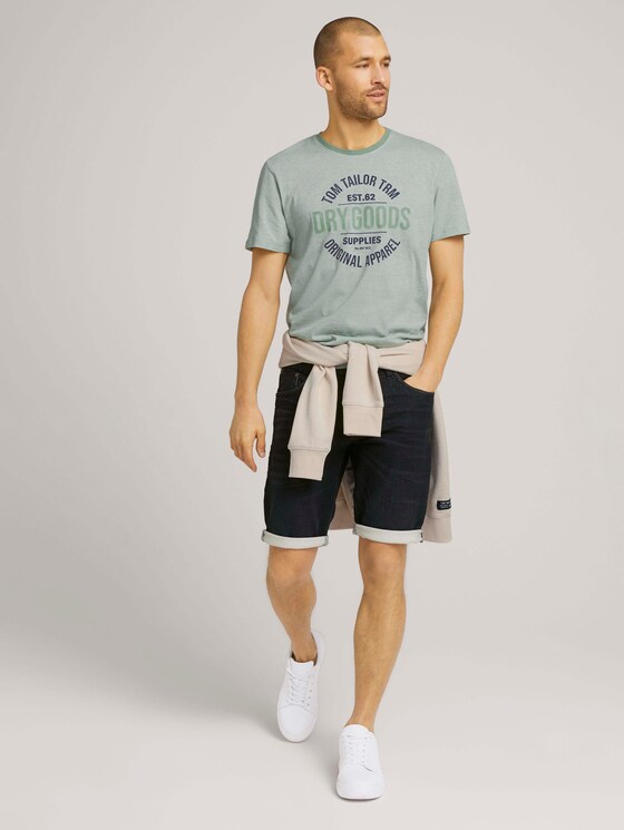 Gemustertes T-Shirt mit Print - Männer - pistachio white stripe Gemustertes T-Shirt mit Print - Männer - pistachio white stripe - 3 - TOM TAILOR