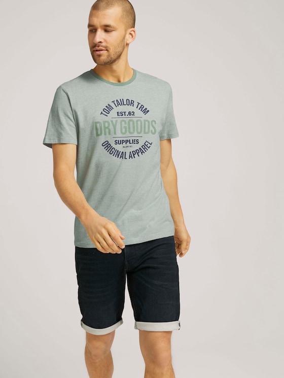 Gemustertes T-Shirt mit Print - Männer - pistachio white stripe Gemustertes T-Shirt mit Print - Männer - pistachio white stripe - 5 - TOM TAILOR