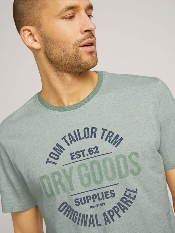 Gemustertes T-Shirt mit Print - Männer - pistachio white stripe Gemustertes T-Shirt mit Print - Männer - pistachio white stripe - 9 - TOM TAILOR