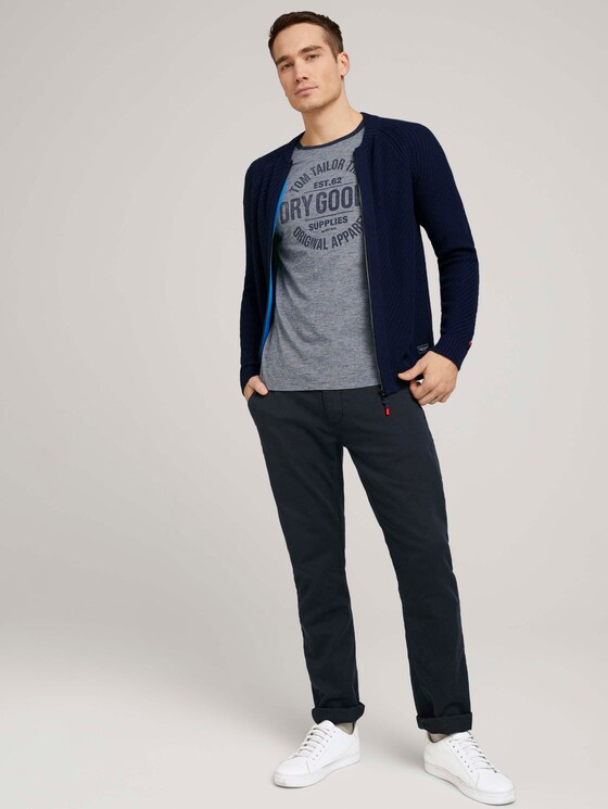 Gestreiftes T-Shirt mit Print - Männer - offwhite navy stripe Gestreiftes T-Shirt mit Print - Männer - offwhite navy stripe - 3 - TOM TAILOR