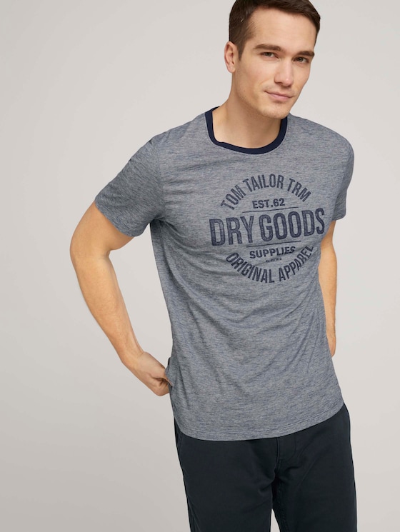 Gestreiftes T-Shirt mit Print - Männer - offwhite navy stripe Gestreiftes T-Shirt mit Print - Männer - offwhite navy stripe - 5 - TOM TAILOR