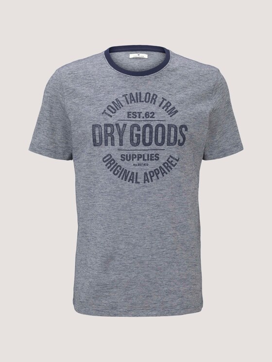 Gestreiftes T-Shirt mit Print - Männer - offwhite navy stripe Gestreiftes T-Shirt mit Print - Männer - offwhite navy stripe - 7 - TOM TAILOR