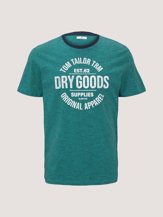 Gestreiftes T-Shirt mit Print - Männer - dark blue aqua fine stripe Gestreiftes T-Shirt mit Print - Männer - dark blue aqua fine stripe - 7 - TOM TAILOR