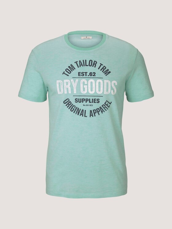 Gestreiftes T-Shirt mit Print - Männer - lucite green fine stripe Gestreiftes T-Shirt mit Print - Männer - lucite green fine stripe - 7 - TOM TAILOR