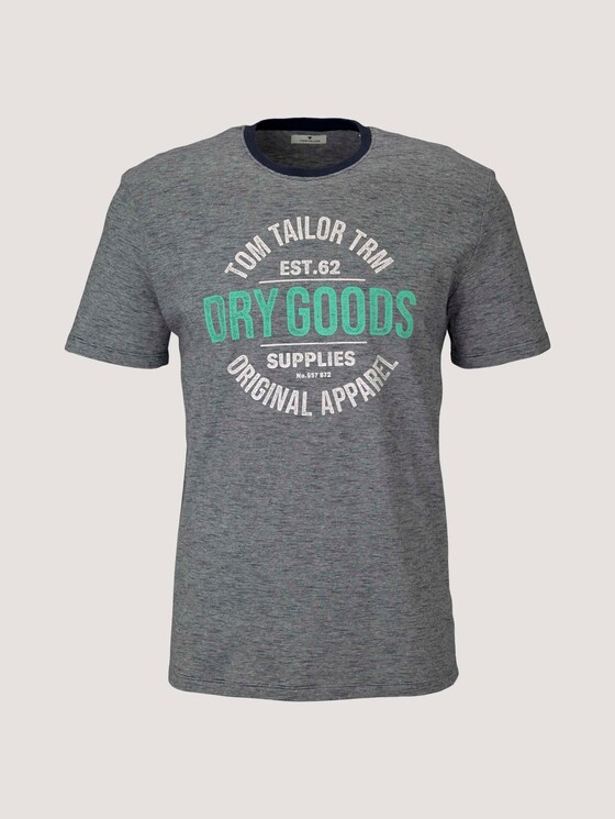 Gestreiftes T-Shirt mit Print - Männer - dark blue fine stripe Gestreiftes T-Shirt mit Print - Männer - dark blue fine stripe - 7 - TOM TAILOR