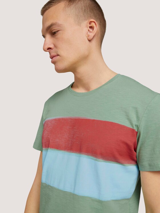 Streifen T-Shirt mit Bio-Baumwolle - Männer - light mint green Streifen T-Shirt mit Bio-Baumwolle - Männer - light mint green - 9 - TOM TAILOR