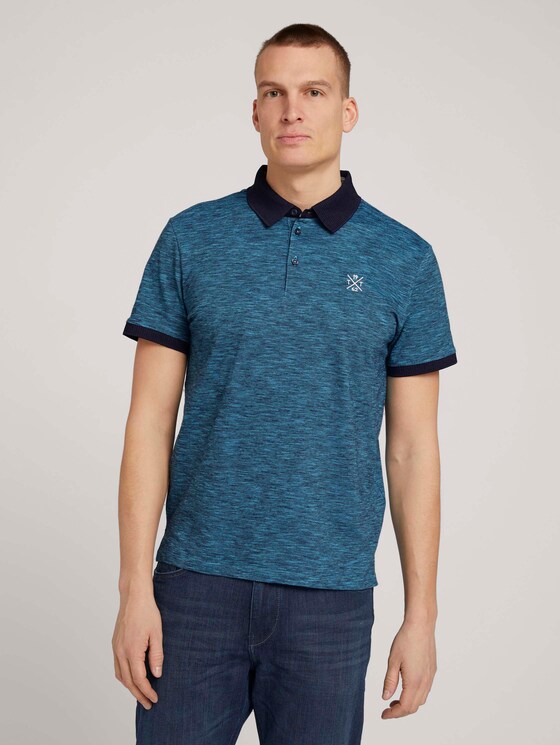 Fein gestreiftes Poloshirt - Männer - aquarius blue yd stripe Fein gestreiftes Poloshirt - Männer - aquarius blue yd stripe - 1 - TOM TAILOR