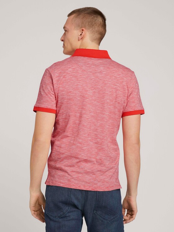 Poloshirt mit Melange-Optik - Männer - plain red white stripe Poloshirt mit Melange-Optik - Männer - plain red white stripe - 2 - TOM TAILOR