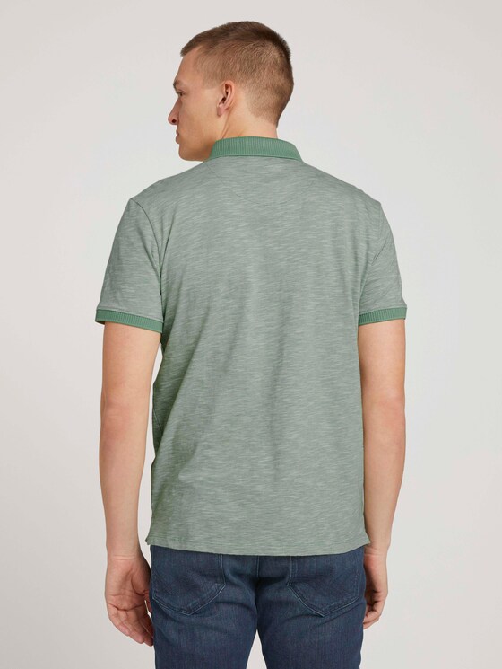 Poloshirt mit Melange-Optik - Männer - pistachio white stripe Poloshirt mit Melange-Optik - Männer - pistachio white stripe - 2 - TOM TAILOR