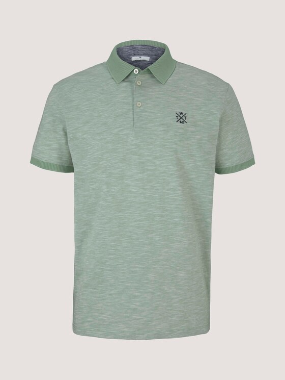 Poloshirt mit Melange-Optik - Männer - pistachio white stripe Poloshirt mit Melange-Optik - Männer - pistachio white stripe - 7 - TOM TAILOR