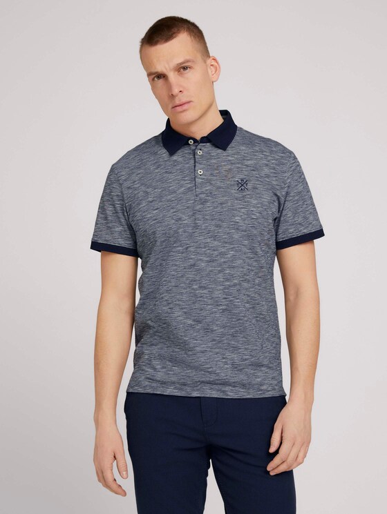 Fein gestreiftes Poloshirt - Männer - offwhite navy stripe Fein gestreiftes Poloshirt - Männer - offwhite navy stripe - 1 - TOM TAILOR