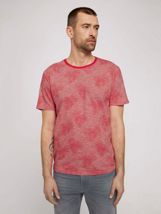 T-Shirt mit Muster - Männer - plain red white stripe T-Shirt mit Muster - Männer - plain red white stripe - 1 - TOM TAILOR