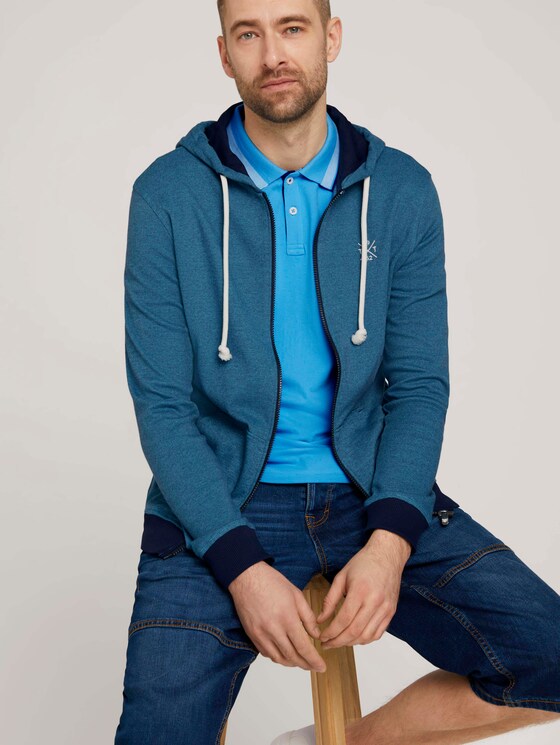 Sweatjacke mit Kapuze - Männer - aquarius blue yd stripe Sweatjacke mit Kapuze - Männer - aquarius blue yd stripe - 5 - TOM TAILOR