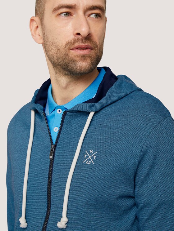 Sweatjacke mit Kapuze - Männer - aquarius blue yd stripe Sweatjacke mit Kapuze - Männer - aquarius blue yd stripe - 9 - TOM TAILOR