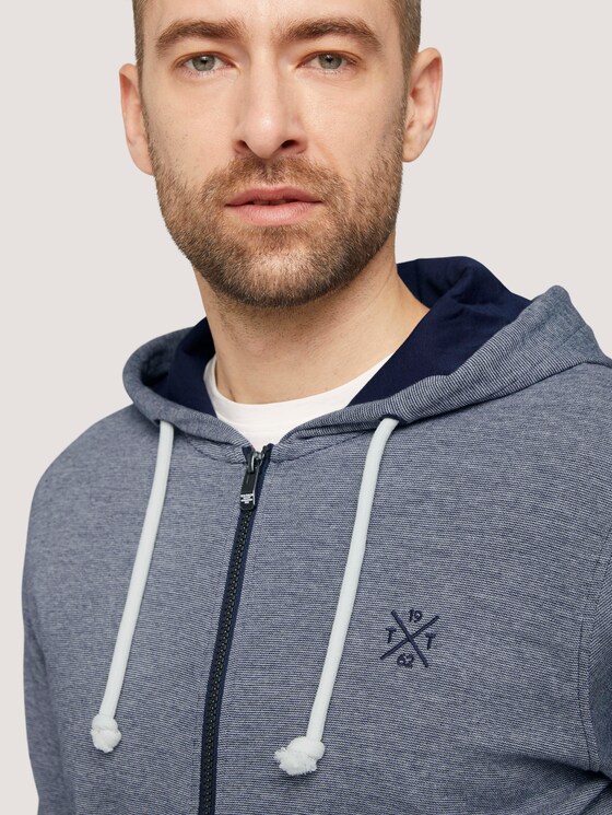 Sweatjacke mit Kapuze - Männer - offwhite navy stripe Sweatjacke mit Kapuze - Männer - offwhite navy stripe - 9 - TOM TAILOR