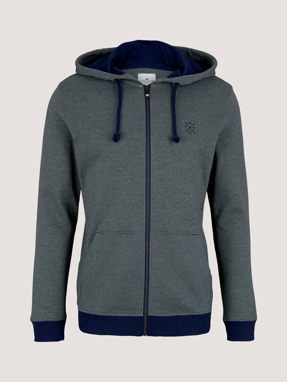 Sweatjacke mit Kapuze - Männer - blue mint yarn dye stripe Sweatjacke mit Kapuze - Männer - blue mint yarn dye stripe - 7 - TOM TAILOR
