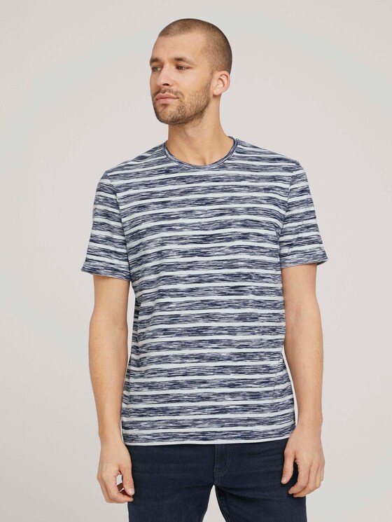 gestreiftes T-Shirt - Männer - sailor blue spacedye stripe gestreiftes T-Shirt - Männer - sailor blue spacedye stripe - 1 - TOM TAILOR