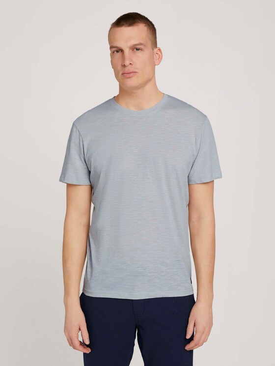 T-Shirt in Melange-Optik - Männer - white melange T-Shirt in Melange-Optik - Männer - white melange - 1 - TOM TAILOR