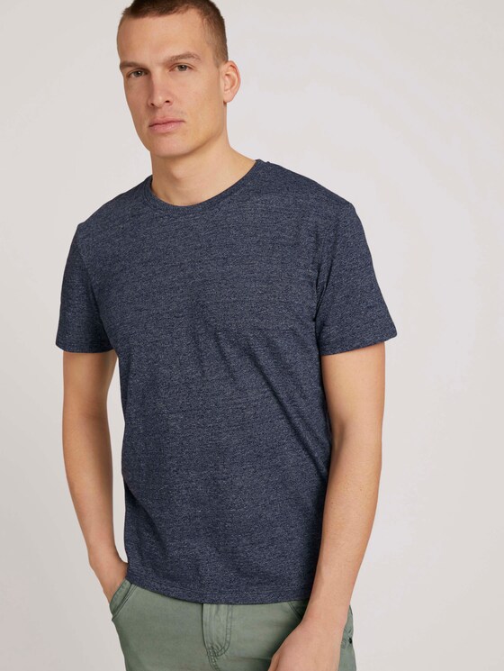 T-Shirt in Melange-Optik - Männer - sailor blue grindle melange T-Shirt in Melange-Optik - Männer - sailor blue grindle melange - 5 - TOM TAILOR