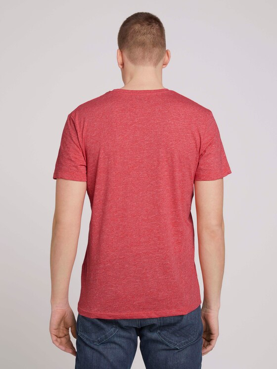 T-Shirt in Melange-Optik - Männer - plain red grindle melange T-Shirt in Melange-Optik - Männer - plain red grindle melange - 2 - TOM TAILOR