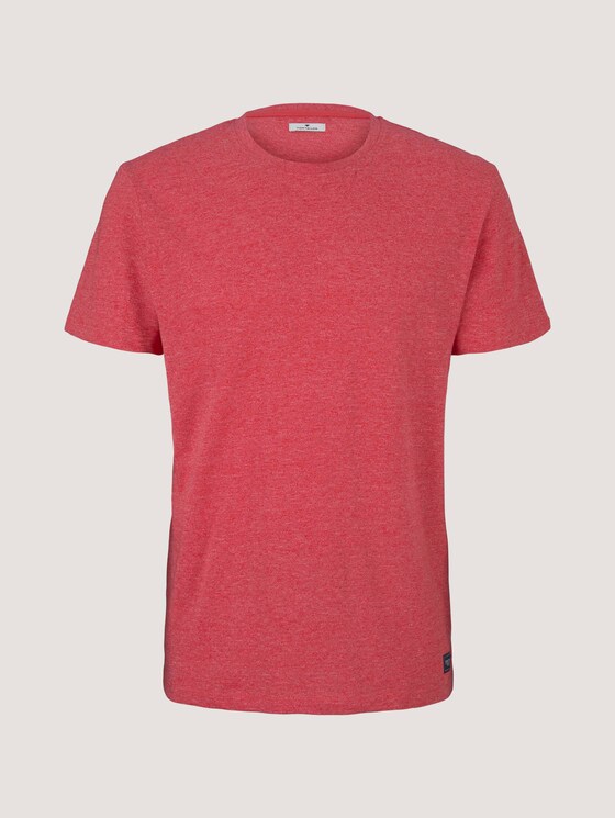 T-Shirt in Melange-Optik - Männer - plain red grindle melange T-Shirt in Melange-Optik - Männer - plain red grindle melange - 7 - TOM TAILOR