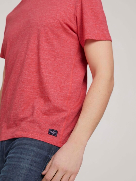 T-Shirt in Melange-Optik - Männer - plain red grindle melange T-Shirt in Melange-Optik - Männer - plain red grindle melange - 9 - TOM TAILOR