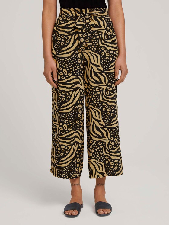 Gemusterte Culotte Hose - Frauen - black animal print Gemusterte Culotte Hose - Frauen - black animal print - 1 - TOM TAILOR Denim
