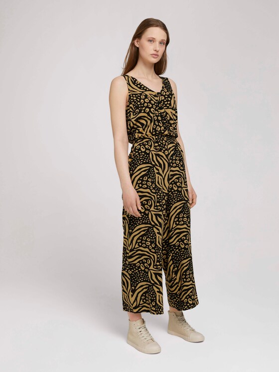 Mouwloos Culotte Jumpsuit - Vrouwen - black animal print Mouwloos Culotte Jumpsuit - Vrouwen - black animal print - 3 - TOM TAILOR Denim