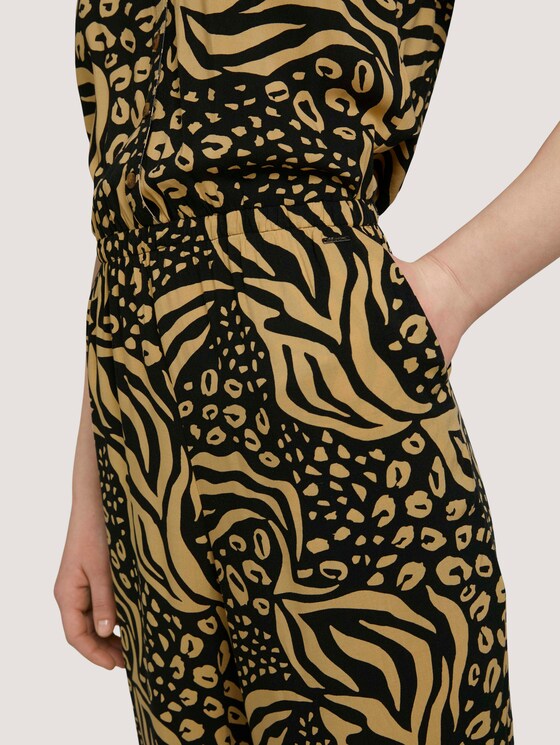 Mouwloos Culotte Jumpsuit - Vrouwen - black animal print Mouwloos Culotte Jumpsuit - Vrouwen - black animal print - 9 - TOM TAILOR Denim