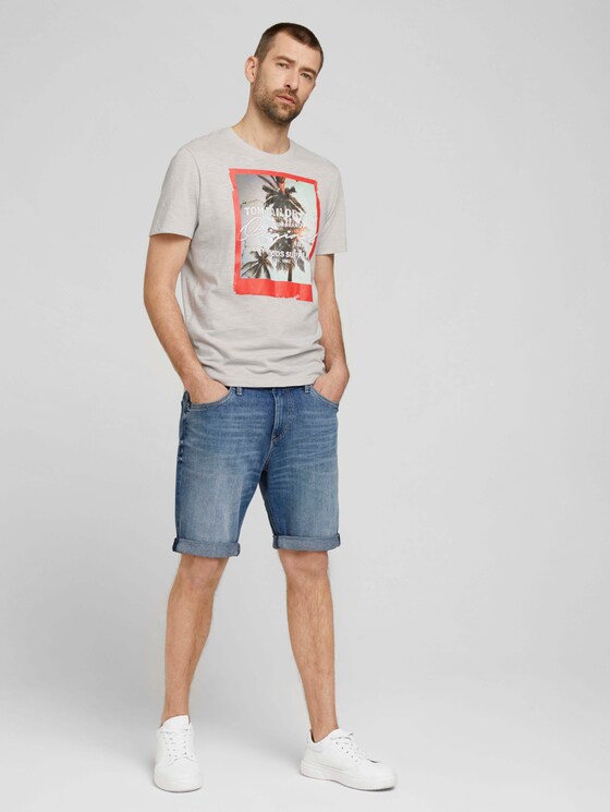T-Shirt mit Fotoprint - Männer - white melange T-Shirt mit Fotoprint - Männer - white melange - 3 - TOM TAILOR
