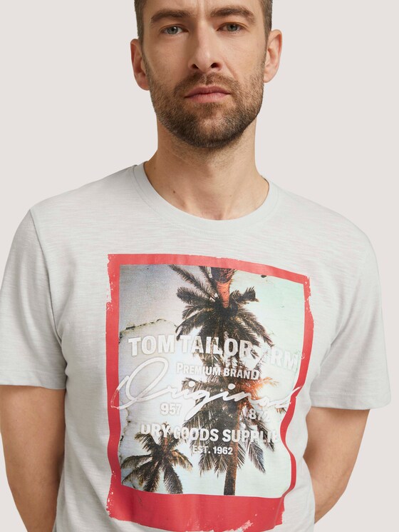T-Shirt mit Fotoprint - Männer - white melange T-Shirt mit Fotoprint - Männer - white melange - 9 - TOM TAILOR