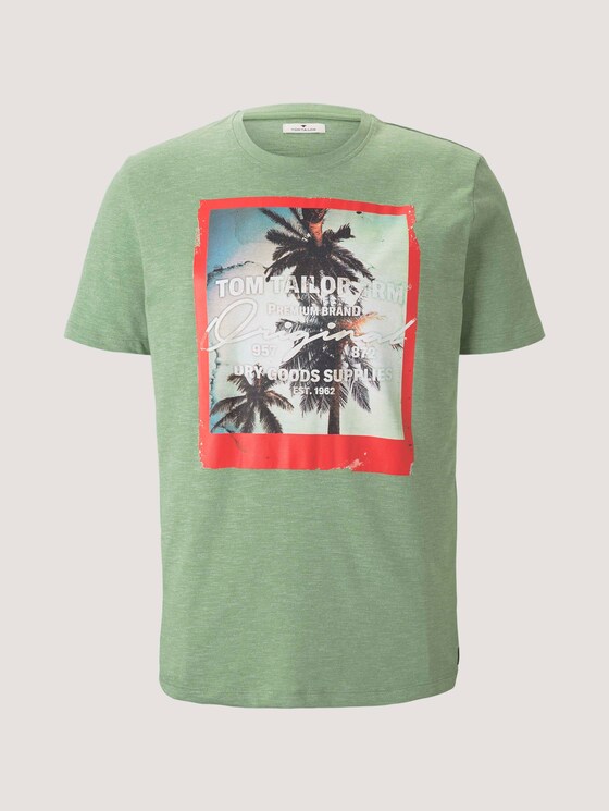 T-Shirt mit Fotoprint - Männer - mint green grindle melange T-Shirt mit Fotoprint - Männer - mint green grindle melange - 7 - TOM TAILOR
