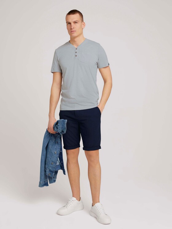 Henley T-Shirt in Melange Optik - Männer - white melange Henley T-Shirt in Melange Optik - Männer - white melange - 3 - TOM TAILOR