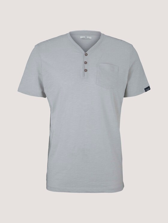 Henley T-Shirt in Melange Optik - Männer - white melange Henley T-Shirt in Melange Optik - Männer - white melange - 7 - TOM TAILOR