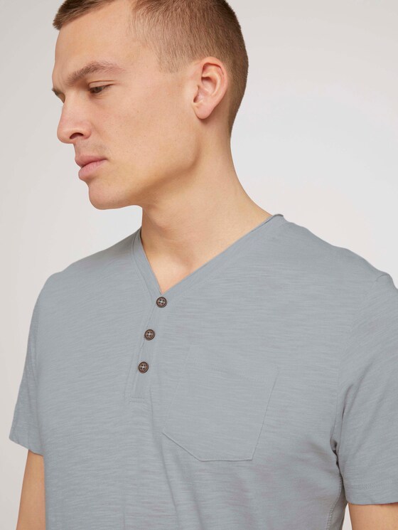 Henley T-Shirt in Melange Optik - Männer - white melange Henley T-Shirt in Melange Optik - Männer - white melange - 9 - TOM TAILOR